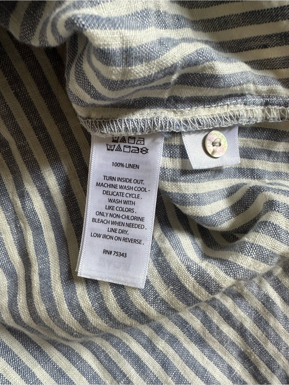 Tahari Linen Hooded Button Down Stripe Jacket Women Size XL - Picture 5 of 5
